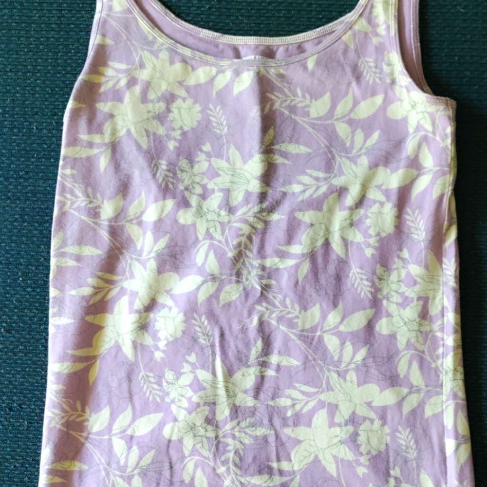 Tropical print Duluth tank with shelf bra